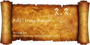 Kálnay Kanut névjegykártya
